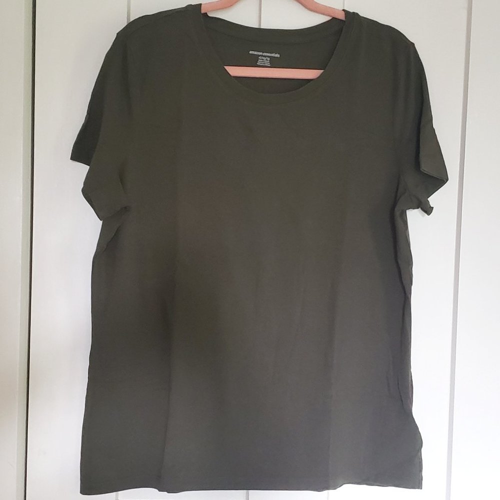 Amazon Essentials Olive Green Crewneck T-Shirt